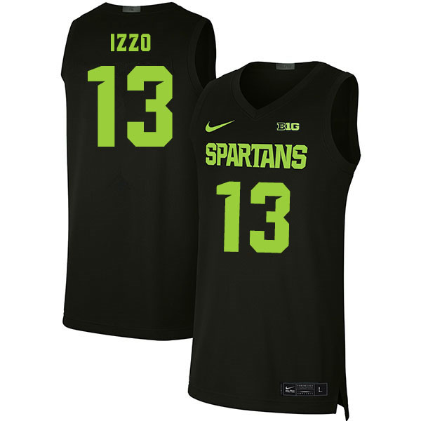 2020 Men #13 Steven Izzo Michigan State Spartans College Basketball Jerseys Sale-Black